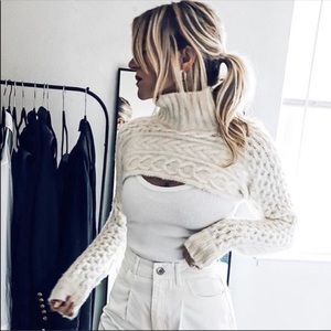 Zara cable knit sleeve arm warmer